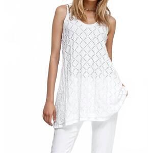 NEW BEATE HEYMANN milky crochet tunic in off white